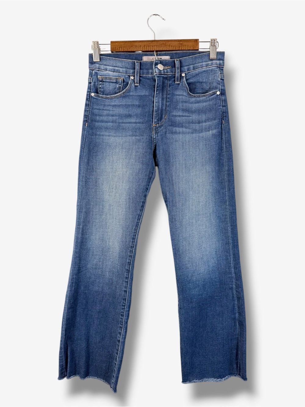 Joe’s Jeans Dark Wash Bootcut Jeans Size 25 Kristen Raw Hem Mid Rise Stretch